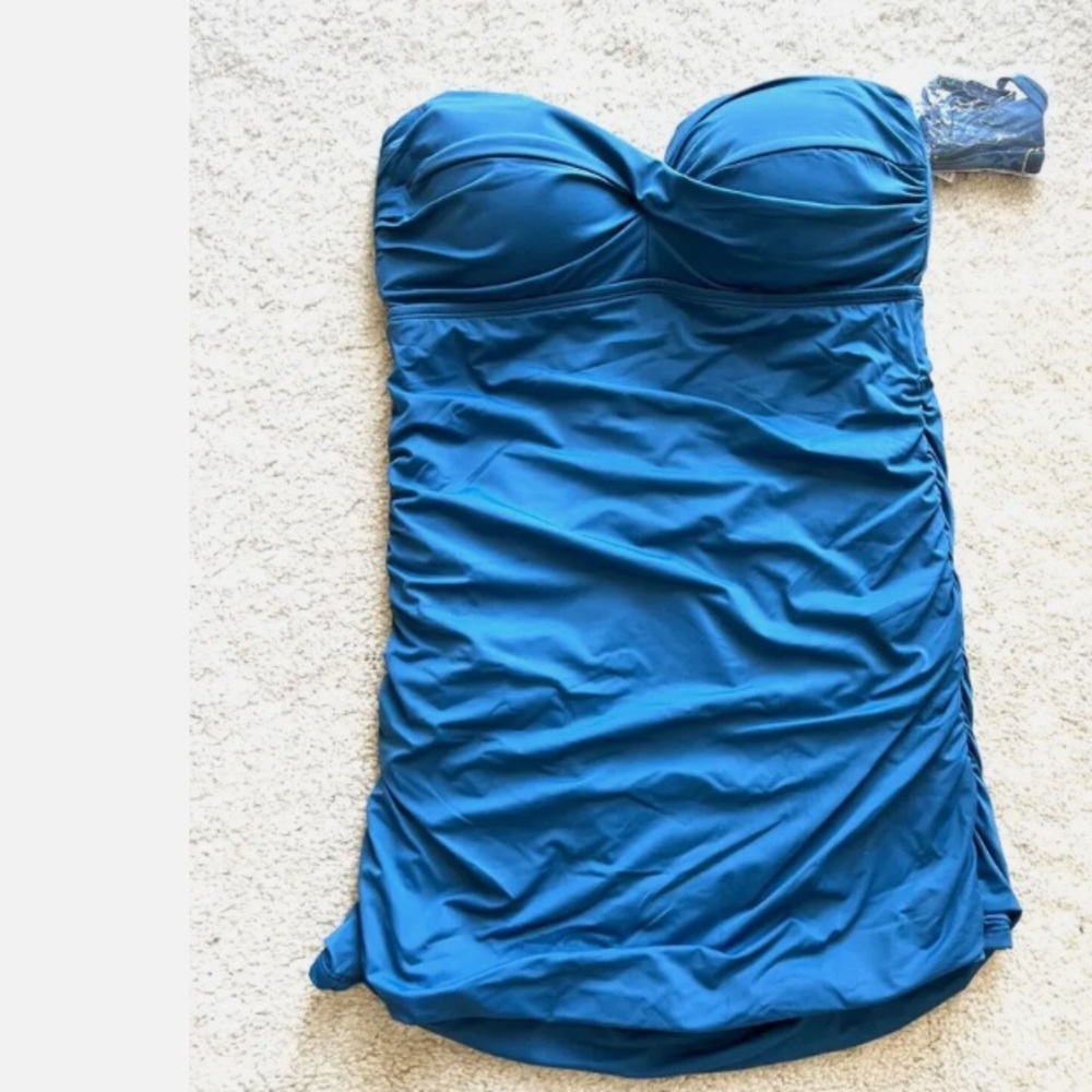 🚘NWT Jantzen one 1 pc swim suit swim dress TUMMY CONTROL padded 24W - Picture 4 of 16